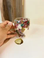لیوان دوجداره گل خشک شیشه‌ای