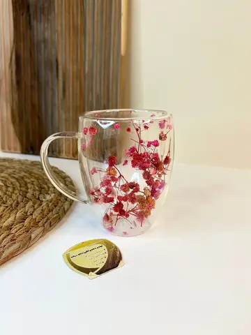 لیوان دوجداره گل خشک خاص