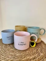 ماگ رنگی دسته حلقه‌ای سرامیکی