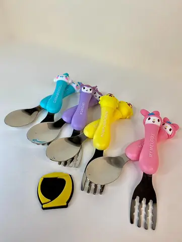 قاشق و چنگال کودک کرومی