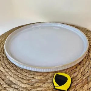بشقاب سرامیکی روستیک سفید