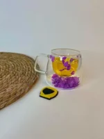 ماگ دوجداره گلدار