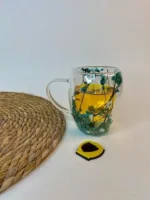 لیوان دوجداره گل خشک بلند