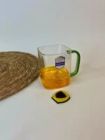 لیوان مربعی دسته رنگی بزرگ
