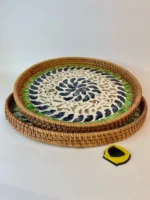 سینی راتان کف صدفی