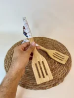 کفگیر شیاردار ماربل سفید