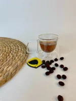 شات قهوه دوجداره پایین‌پهن