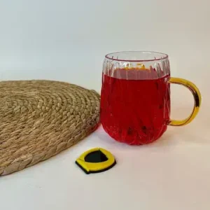 لیوان موج دار دسته طلایی