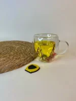 لیوان دوجداره گلدار فانتزی