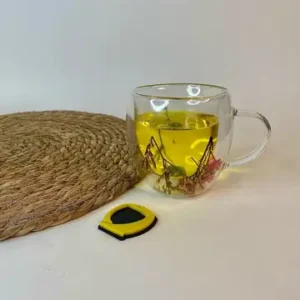 لیوان دوجداره گلدار فانتزی