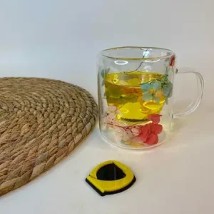 لیوان دوجداره گلدار خاص