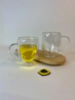 لیوان دوجداره بلند دسته دار