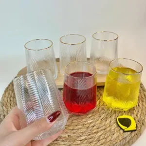 لیوان بلور لبه طلایی