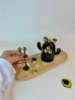 قاشق مرباخوری مشکی طلایی