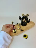 قاشق مرباخوری مشکی طلایی