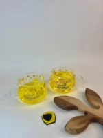 لیوان شیشه‌ای گل‌دار