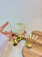 قاشق مرباخوری مرواریدی طلایی