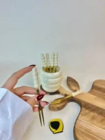 چنگال زیتون‌خوری مرواریدی طلایی