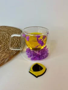 لیوان دوجداره فانتزی گل‌دار