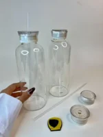 بطری آب مدرج نی‌دار