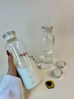 بطری آب مدرج نی‌دار