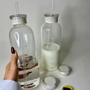 بطری آب مدرج نی‌دار