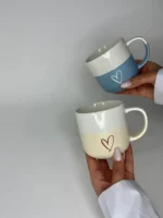 ماگ بلند دورنگ قلبی