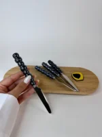 چاقو میوه‌خوری مرواریدی مشکی