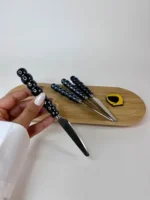 چاقو میوه‌خوری مرواریدی مشکی