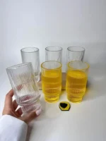لیوان شیشه‌ای شیاردار