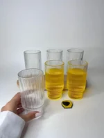 لیوان شیشه‌ای شیاردار