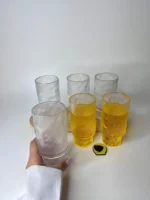 لیوان شیشه‌ای بافت‌دار