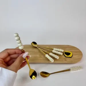 قاشق شربت‌خوری مرواریدی طلایی