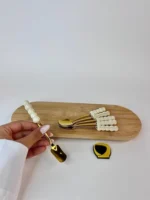 قاشق بستنی‌خوری مرواریدی طلایی