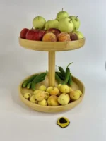استند دوطبقه چرخان بزرگ بامبو
