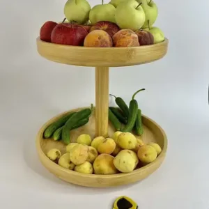 استند دوطبقه چرخان بزرگ بامبو