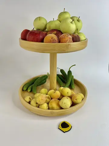 استند دوطبقه چرخان بزرگ بامبو