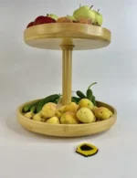 استند دوطبقه چرخان بزرگ بامبو