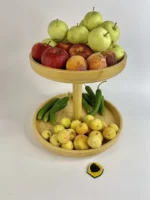 استند دوطبقه چرخان بزرگ بامبو