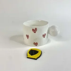 ماگ سفید دسته گرد سرامیکی