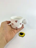 ماگ سفید دسته گرد سرامیکی