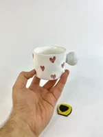 ماگ سفید دسته گرد سرامیکی