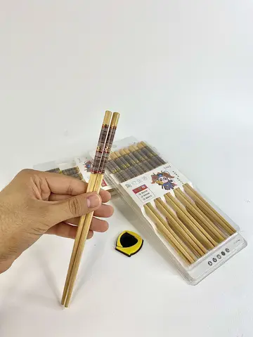 چاپستیک بامبو دسته قهوه‌ای