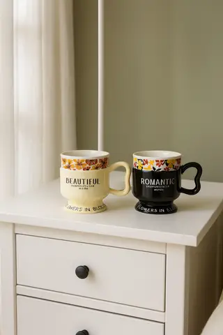 ماگ پایه دار گلدار