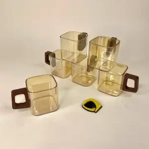 شات پیرکس دسته چوبی مربع شامپاینی