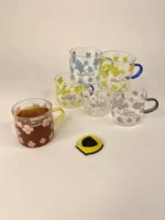 شات پیرکس گلدار دسته رنگی