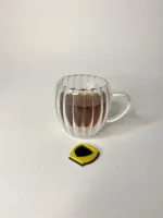 لیوان دوجداره دسته دار شیاردار