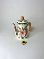 کتری لعابی دسته بغل چوبی