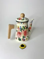 کتری لعابی دسته بغل چوبی