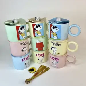 ماگ سرامیکی اسنوپی درب سیلیکونی